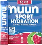 Nuun Sport Electrolyte Powder Packets - Strawberry Kiwi Flavor, 5 Essential Electrolytes for Hydration, Easy Open Drink Mix with Magnesium, 1g Sugar, Non GMO, Vegan, 16 Single Serving Sticks