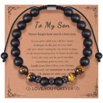 GBTBYS Son Gifts from Mom, To My Son Bracelet, Son Gifts from Dad Mother Father, Birthday Graduation Gift for Son Stepson Teens Year Old Gift Ideas