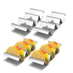 onlyfire Stainless Steel Taco Holder Stand, 4 Solid Taco Trays with Handles