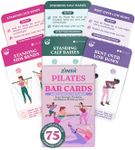 75 Pilates Bar Exercise Cards – Full-Body Pilates Bar Home Workouts for Upper, Lower Body & Core – Big 3x5 Cards with Instructions & Easy-to-Read Text – Portable Deck and Pamphlet with 8 Workouts