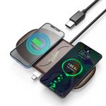 Vibis Fast Wireless Charger, Dual 20W Max Wireless Charging Pad Compatible with Apple iPhone 15/14/13/12/Pro Max/Pro/Plus, AirPods pro/2/3, Wireless Phone Charger for Samsung Galaxy S24/S23/S22