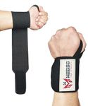 MEDSO Weightlifting Wrist Wraps(Competition Grade) 18" Extra Stiff Heavy Duty, Wrist Support for Gym Workouts,Powerlifting, Fitness, Exercise (BLACK)