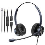 MAIRDI Telephone Headset with Microphone Noise Canceling, Binaural with RJ9 Jack & 3.5mm Connector for Office Call Center Deskphone Cell Phone PC Laptop, Work for Cisco 7941 7965 6941 7861 8811 8961