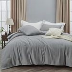 ENJOHOS Grey Queen Comforter Sets - Textured Comforter Bedding Sets, Queen Size Comforter for All Season 3Pieces