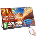 MAGICRAVEN Wireless Portable Monitor with Battery- 21.5" 1080P 100Hz IPS Second Screen for Office, AirPlay & Miracast Casting, Up to 3.5hrs Use, No Cables or Drivers Needed, Works with Laptop/PC/Phone