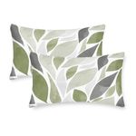 CaliTime Throw Pillow Cases Pack of 2 Cozy Fleece Falling Dahlia Floral Flowers Petals Decorative Cushion Covers for Couch Bed Sofa Farmhouse Decoration 12 X 20 Inches Sage Green Grey