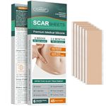 EDICON Scar Removal Tape Scar Removal Sheet Strips for C-Section, Acne Scars, Tummy Tuck, Keloid and Surgical Scars, Reusable Medical Grade Silicone Scar Tape, Get Scars Away Painless Reusable (Silicone Scar Removal Sheets)