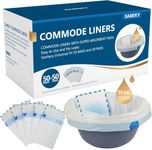 Sameky Commode Liners with Absorbent Pads | Value Pack 50 Count Universal Fit | Bedside Commode Liners Disposable and Pads for Adult Commode Chairs(50Bags + 50Pads)