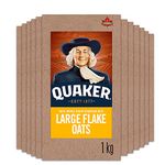 Quaker Large Flake Oats, Multi-Pack, 1kg (Pack of 12)