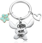 Ralukiia Stitch Keychain Ohana Means Family Key Ring Jewellery Gifts for Boys Girls Fans