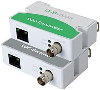 LINOVISION POE Over Coax EOC Converter IP Over Coax Max 3000ft Power and Data Transmission Over Regular RG59 Coaxial Cable for Upgrading Analog Surveillance System to IP Surveillance System