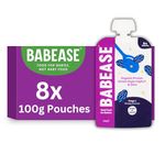 Babease Premium Organic Stage 1 Greek-Style Yoghurt with Prunes & Oats, Weaning 6 Months+ Natural Baby Food Pouches, Pack of 8 x 100g