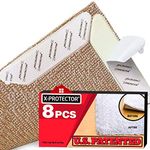 X-Protector 8 PCS Rug Grippers - Anti-Curling Rug Gripper - Keeps Your Rug in Place & Makes Corners Flat. Premium Carpet Gripper with Renewable Gripper Tape - Ideal Anti-Slip Rug Pad for Your Rugs!