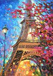 5D Diamond Painting DIY Full Drill Rhinestones, ABEUTY Eiffel Tower Pink Tree, Paint with Diamonds Crystal Diamond Art Kits (Eiffel Tower)