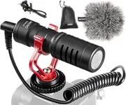 Movo VXR10 Universal Video Microphone with Shock Mount, Deadcat Windscreen, Case for iPhone, Android Smartphones, Canon EOS, Nikon DSLR Cameras and Camcorders - Perfect Camera Microphone, Shotgun Mic