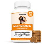 Petroyale Multivitamin Chews for Dogs - Dog Multivitamin Tablets - Dog Health Supplement - Daily Supplements for Dogs - for Growth, Stamina, Strength, Fur & Immunity - 50 Soft Chews