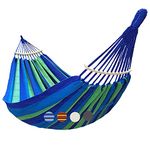 GOCAN Hammock for 2 People, 220 x 150 cm, Total Length: 330 cm, Load: 300 kg, Cotton Canvas Hammock for Outdoors, Indoors, Garden, Balcony, Children, Red, with Removable Spreader Bar