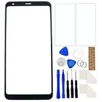 Front Screen Glass Outer Panel Lens Replacement +OCA Repair Tools Kit Compatible with Stylo 5 Q720 LMQ720QM Q720M 6.2inch Black Adhesive