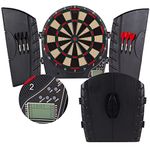 Arachnid Reactor Electronic Dartboard and Cabinet with LCD Display, Cricket Scoring Displays, 8-Player Scoring,Black