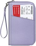 Fintie Family Passport Holder Wallet, RFID Blocking Travel Document Organizer Clutch Bag Credit Cards Case Cover for Women Men, Lilac Purple, Family Passport Holder