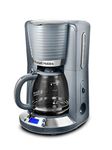 Russell Hobbs Kaffeemaschine [Digitaler Timer, Brausekopf für optimale Extraktion&Aroma] Inspire Grau (1 bis 10 Tassen, 1,25l Glaskanne, Warmhalteplatte, 1100W) Filterkaffeemaschine 24393-56