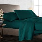 800 Thread Count Egyptian Cotton Sheet Set, Teal, Luxurious, Soft and Silky, Wrinkle Resistant, Stain Resistant, Easy Care, Fits Pockets up to 15" Deep Pockets