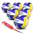 GoSports Indoor Competition Volleyball 6 Pack - Made from Synthetic Leather - Includes Ball Pump & Carrying Bag