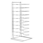 Vogue Pizza Pan Stacking Rack 11 Slot, Silver, 2.5 inches Between Shelves, Store Pre-Made Pizzas in Advance, F026