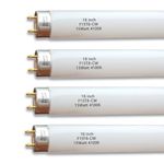 4pack 18'' F15T8-CW 15W Cool White Fluorescent Light Bulb, T8 Tube 4100K Straight Tube lamp,G13 Medium bi-pin Cap,17inch exclude pins