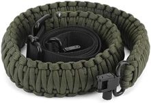 Flipfit Black Green Rifle Sling 2 Point Paracord Sling with 2 Pcs 1.25" QD Swivels for Hunting Shooting (Black+Green)