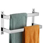 KOKOSIRI Towel Bars Hand Towel Holders 16 Inches Chrome Bathroom 2-Tiers Ladder Towel Rails Wall Mounted Towels Shelves Rack Polished Stainless Steel, B5008CH-L16