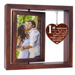 1st Anniversary Wedding Gifts for Couple, 4x6 Rotating Anniversary Picture Frames, Marriage Gifts for Wife/Husband, Romantic Anniversary Day Wedding Gifts for Her/Him Couple Husband Wife, Sturdy Wood