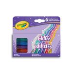 Crayola Canada Glitter Markers 6-Count Arts & Crafts, white-540 (58-8168)