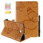 UUcovers Case for Samsung Galaxy Tab A 8.0 (2018 Release) Model SM-T387 Verizon/Sprint/T-Mobile/AT&T,with Pencil Holder Card Pockets Stand PU Leather Magnetic TPU Wallet Folio Cover, Yellow Butterfly