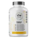 CYB | Vitamin D Tablets - Vitamin D3 2000 IU 50µg | Pure High Strength Vitamin D | 365 Tablets 1 Year Supply | Daily Vegetarian Supplement - Easy to Swallow - Gluten & Lactose Free | Laboratory Tested