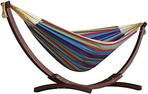 Vivere C8SPCT-20 Solid Combo Wood Hammock, Tropical