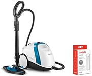 Polti Vaporetto Smart 100_B, Steam Cleaner, High Pressure Boiler 4 Bar, Kills and Eliminates 99.99 Percentage* of Viruses, Germs and Bacteria, Polti PAEU0094 Kalstop Anti-Scale Phials, White