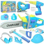 WishaLife Kids Tool Set for Boys - Toddler Boy Toy Tool Set with Toy Chainsaw, Electric Toy Drill, Pretend Play Construction Tools Toy Gifts for Kids Toddlers Boys Girls Ages 3 4 5 6 7 8 Year Old