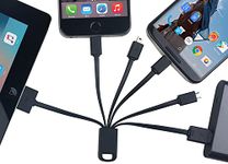 Universal Compact 5-in-1 Multi-USB Charging Cable - Micro-USB (Compatible with Android/Windows Devices), Mini-USB and iOS 30-Pin (Compatible with iPhones/iPads)