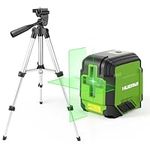 Huepar Laser Level Self Leveling with Tripod, Brighter Green Beam Cross Line with Pulse Mode, 360°L Magnetic Base for Picture Hanging/Wall Painting/Cabinet Installation