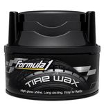 Formula 1 Tire Wax - Long Lasting Tire Gel for Black Glossy Tires, Water Resistant, Also for Plastic Trims and Black Bumper, Foam Applicator Included, 283g