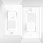 2 Pack Illuminated 3 Way Light Switch, Decora Paddle Rocker Light Switch with LED Night Light, Automatic On/Off Sensor, 15Amp 120/277Volt, White