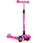 BELEEV Deluxe Scooter for Kids Age 3-12, 3 Wheel Scooter for Toddlers Girls Boys, Kick Scooter with 4 Adjustable Height, Lean to Steer, Light up Wheels, Extra-Wide Deck, Scooter for Children(Pink)