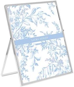 Laura Ashley Cadre photo plat en métal argenté de 20,3 x 25,4 cm avec chevalet extractible, conçu pour table, comptoir, étagère et bureau