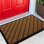 ubdyo Welcome Outdoor Doormat - Easy to Clean Shake Sweep and Hose Down - Heavy Duty Design with Extra Durable Rubber Borders - Retention Dam Traps Moisture - Durable Construction for Long Term Use