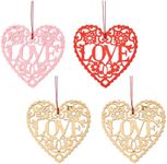 Small Love Wall Decor for Bedroom Living Room Couples Love Signs for Home Decor Wall Hanging Hearts Decorations for Door Valentines Day Wedding Anniversary Ornaments for Tree Windows Engagement Plaque