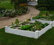 Vita Gardens VT17104 Vinyl Raised Bed with Grow 48in x 7.5in Garden with Grid, 7.38" H