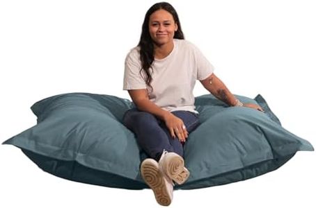 bananair - Puff Exterior Gigante con Relleno de Espuma Incluido - Tela Impermeable y Anti-UV - Cómodo y Versátil - Funda Lavable - Puff/Bean Bag XXL para Jardín (180 x 140 cm, Gris Oscuro)