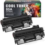 Cool Toner Compatible Toner Cartridge Replacement for HP 80A CF280A 80X CF280X for HP Laserjet Pro 400 M401n M401dn MFP M425dn M401dne M401dw M425dw M401 M425 Printer Toner Ink(Black, 2-Pack)