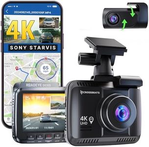 Crossbeats RoadEye 3.0 4K UHD 8MP Dash Camera for Car Front and Rear| Sony STARVIS IMX335 Sensor| GPS Logger & ADAS| 170° Wide Night Vision Dash cam for Car|G-Sensor| Loop Recorder| 512GB (2025 Model)